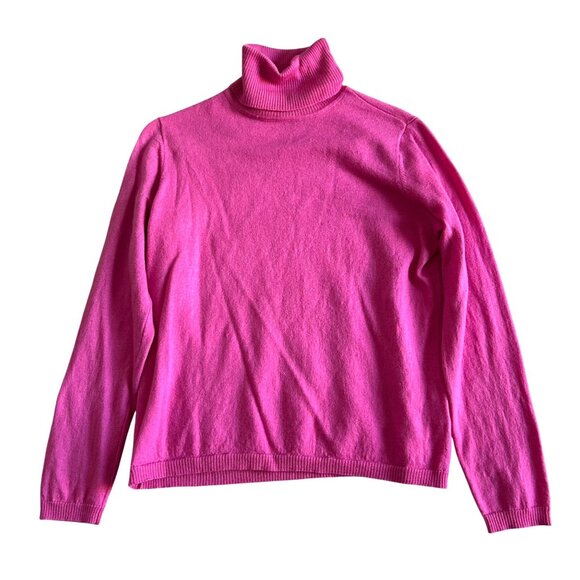 Pendleton Womens L Turtleneck Sweater L 100% Merino Wool Soft Lightweight Pink - Picture 1 of 8